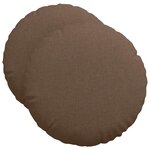vidaXL Coussins de siège 2 pc Tissu Marron Ø50 x 19 cm