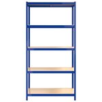 vidaXL Étagères à 5 niveaux 4Pièces Bleu Acier et bois d'ingénierie