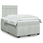 vidaXL Sommier à lattes de lit et matelas gris clair 120x190cm velours