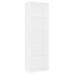 vidaXL Bibliothèque à 5 niveaux Blanc 60x30x189 cm Bois d'ingénierie
