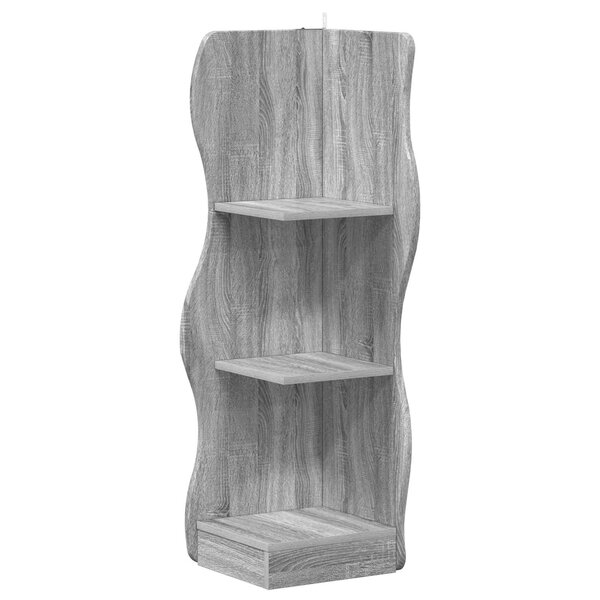 vidaXL Étagère d'angle Sonoma gris 34 x 33 x 102 cm Bois d'ingénierie