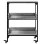 vidaXL Chariot de cuisine sonoma gris 60x41x80 5 cm bois d'ingénierie