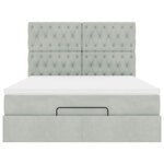 vidaXL Cadre de lit ottoman avec matelas gris clair 140x200 cm velours