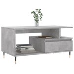 vidaXL Table basse Gris béton 90x49x45 cm Bois d'ingénierie