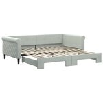 vidaXL Lit de jour avec gigogne sans matelas gris clair 100x200 cm