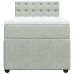 vidaXL Sommier à lattes de lit et matelas Gris clair 100x200cm Velours