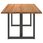 vidaXL Table à manger bord naturel bois massif chêne rectangulaire