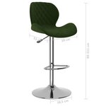 vidaXL Tabourets de bar lot de 2 vert foncé velours