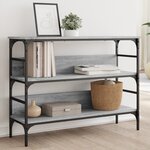 vidaXL Table console sonoma gris 100x32x75 cm bois d'ingénierie