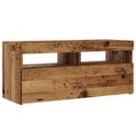 vidaXL Meuble TV avec lumières LED vieux bois bois d'ingénierie