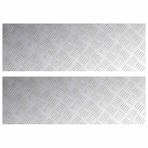 vidaXL Plaques à damier 2 Pièces Argent 90 x 30 cm Aluminium