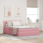 vidaXL Lit de Rangement avec matelas Rose 140 x 200 cm Velours