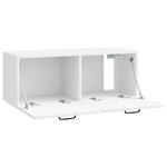 vidaXL Meuble TV mural Montage mural Blanc brillant 78 5 x 31 x 30 cm