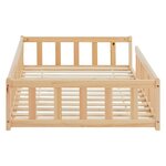 Lit Montessori 90x200 cm en bois naturel avec matelas et barrières