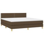 vidaXL Sommier à lattes de lit matelas et LED Marron foncé 180x200cm