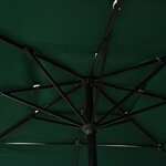 vidaXL Parasol de jardin à 3 niveaux avec mât en aluminium vert