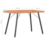 Bureau table poste de travail meuble d'ordinateur informatique étude 90 x 50 x 79 cm brun 02_0023868