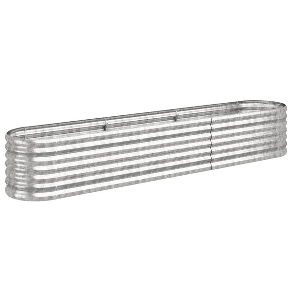 vidaXL Lit surélevé de jardin Acier enduit de poudre Argenté