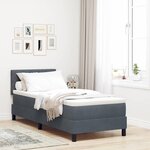 vidaXL Lit à ressorts avec matelas Gris foncé 80 x 200 cm Velours