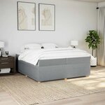 vidaXL Sommier à lattes de lit avec matelas Gris clair 200x200cm Tissu