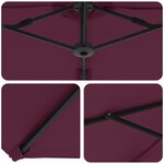 vidaXL Parasol cantilever de jardin Rouge bordeaux Large