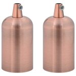 vidaXL Douilles de lampe 2 Pièces bronze rouge E27