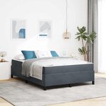 vidaXL Cadre de lit Gris foncé  gris et blanc 140 x 200 cm Velours