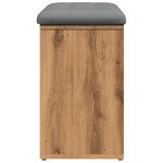 vidaXL Banc à chaussures chêne artisanal 82x32x50 cm bois d'ingénierie