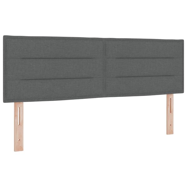 vidaXL Tête de lit LED avec tête de lit Gris foncé 144 cm Polyester