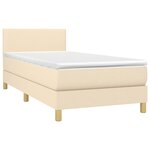 vidaXL Sommier à lattes de lit avec matelas LED Crème 100x200 cm Tissu