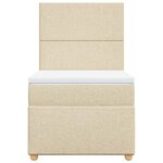 vidaXL Sommier à lattes de lit avec matelas Crème 90x200 cm Tissu