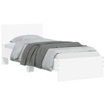 vidaXL Cadre de lit sans matelas avec lumières LED blanc 75x190 cm