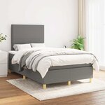 vidaXL Sommier à lattes de lit avec matelas gris foncé 120x190cm tissu