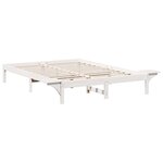 vidaXL Cadre de lit avec tables de chevet Blanc 150 x 200 cm Blanc