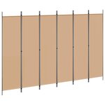 vidaXL Paravent à 6 panneaux Beige 300 x 200 cm Tissu
