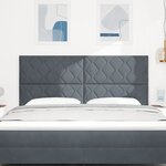 vidaXL Tête de Lit LED Geometric Manuel Gris foncé 180 cm Velours