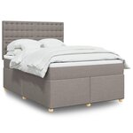 vidaXL Sommier à lattes de lit avec matelas Taupe 140x200 cm Tissu