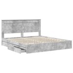 vidaXL Lit de Rangement Gris béton 180 x 200 cm Bois d'ingénierie