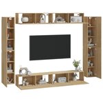 vidaXL Ensemble de meubles TV 8 Pièces Chêne sonoma Bois d'ingénierie