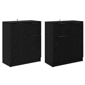 vidaXL Buffets 2 Pièces Chêne noir 60 x 30 x 70 cm Bois d'ingénierie