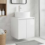 vidaXL Vanité de lavabo mural Blanc brillant 49 5 x 44 5 x 65 cm
