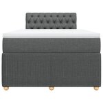 vidaXL Sommier à lattes de lit avec matelas Gris foncé 120x200cm Tissu