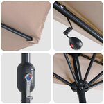 vidaXL Parasol de jardin Taupe 294 x 150 x 224 cm Polyester et Acier