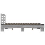 vidaXL Cadre de lit sonoma gris 135x190 cm bois d'ingénierie et métal