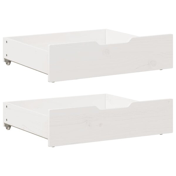 vidaXL Tiroirs sous le lit 2 Pièces blanc 75x55x17 cm bois de pin massif
