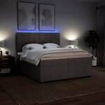 vidaXL Sommier à lattes de lit avec matelas Taupe 200x200 cm Tissu