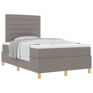 vidaXL Lit à ressorts avec matelas Taupe 120 x 190 cm tissu