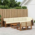 vidaXL Ensemble de canapés d'extérieur 9 pc Naturel et Crème Polyester