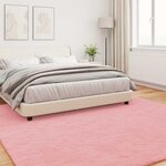 vidaXL Tapis en Fourrure Synthétique de Lapin Olite Rose 240 x 240 cm