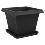 vidaXL Pots de plantes 24 Pièces Noir 43 x 43 x 33 5 cm Plastique